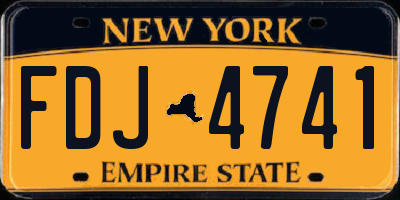 NY license plate FDJ4741