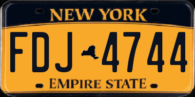 NY license plate FDJ4744
