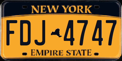 NY license plate FDJ4747