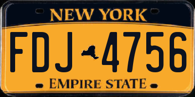 NY license plate FDJ4756