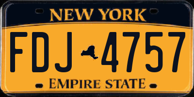 NY license plate FDJ4757