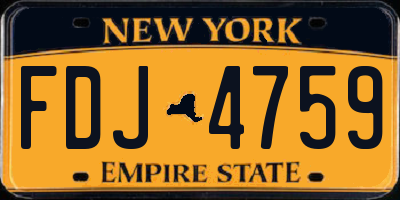 NY license plate FDJ4759
