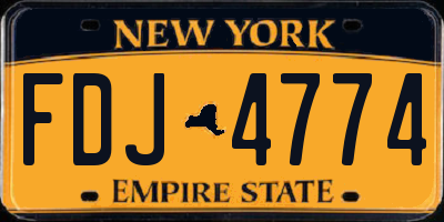 NY license plate FDJ4774