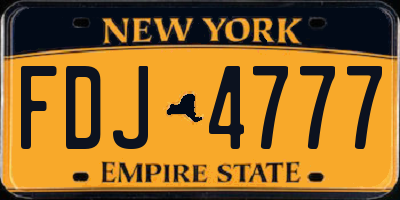 NY license plate FDJ4777
