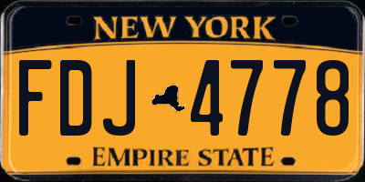 NY license plate FDJ4778