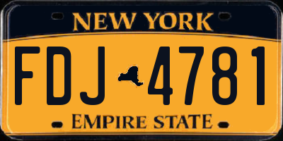 NY license plate FDJ4781