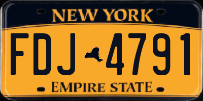 NY license plate FDJ4791