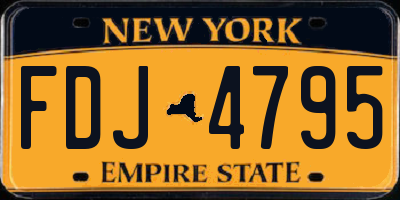 NY license plate FDJ4795