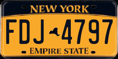 NY license plate FDJ4797
