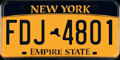 NY license plate FDJ4801