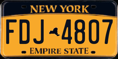 NY license plate FDJ4807