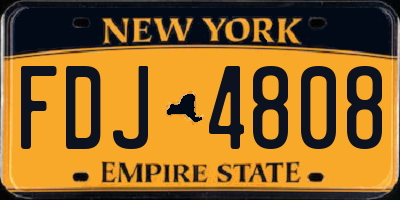 NY license plate FDJ4808