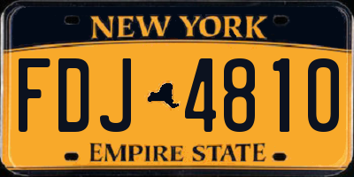 NY license plate FDJ4810
