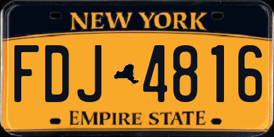 NY license plate FDJ4816