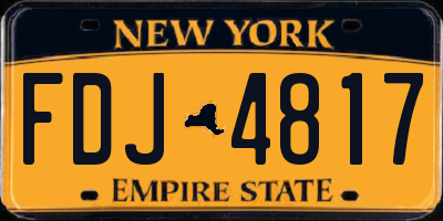 NY license plate FDJ4817