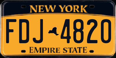 NY license plate FDJ4820
