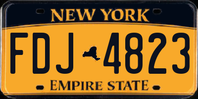 NY license plate FDJ4823