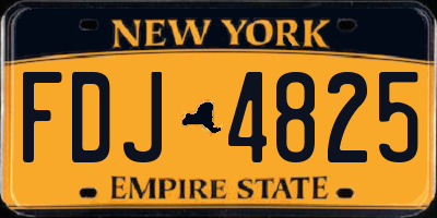 NY license plate FDJ4825