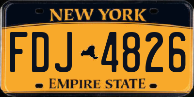 NY license plate FDJ4826