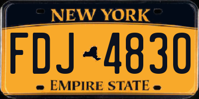 NY license plate FDJ4830
