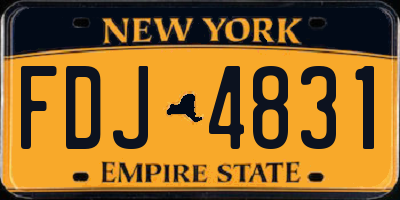 NY license plate FDJ4831