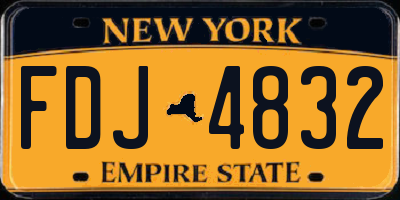 NY license plate FDJ4832