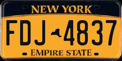 NY license plate FDJ4837