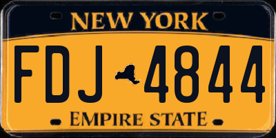 NY license plate FDJ4844