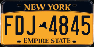 NY license plate FDJ4845