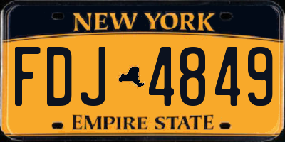 NY license plate FDJ4849