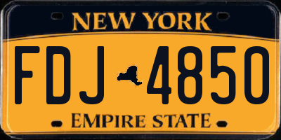 NY license plate FDJ4850