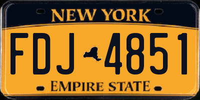 NY license plate FDJ4851