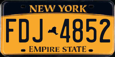 NY license plate FDJ4852