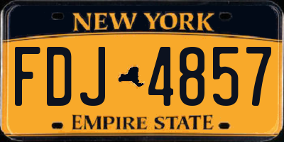 NY license plate FDJ4857