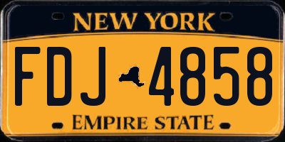 NY license plate FDJ4858