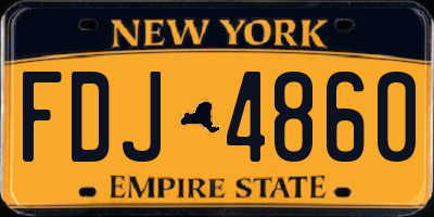 NY license plate FDJ4860