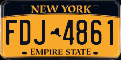 NY license plate FDJ4861