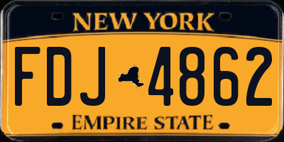 NY license plate FDJ4862