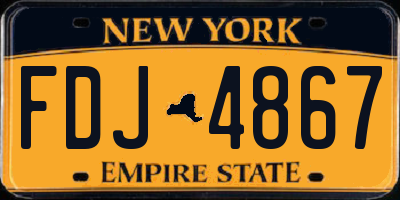 NY license plate FDJ4867