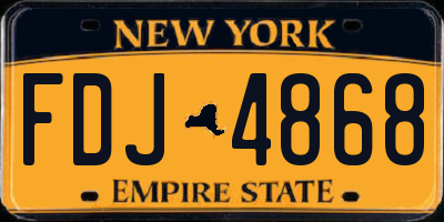 NY license plate FDJ4868