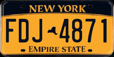 NY license plate FDJ4871