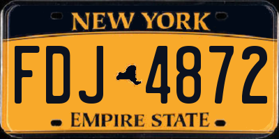 NY license plate FDJ4872