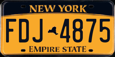 NY license plate FDJ4875
