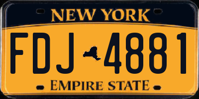 NY license plate FDJ4881