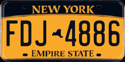 NY license plate FDJ4886