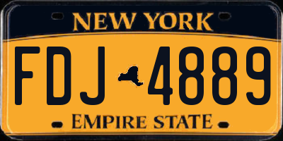 NY license plate FDJ4889