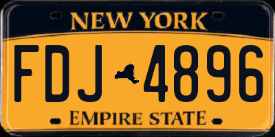 NY license plate FDJ4896