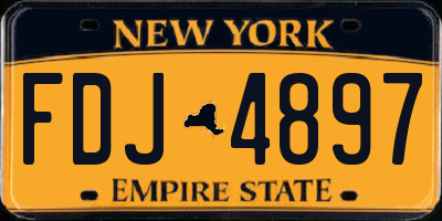 NY license plate FDJ4897