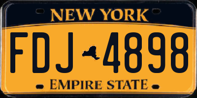 NY license plate FDJ4898