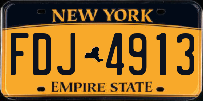 NY license plate FDJ4913
